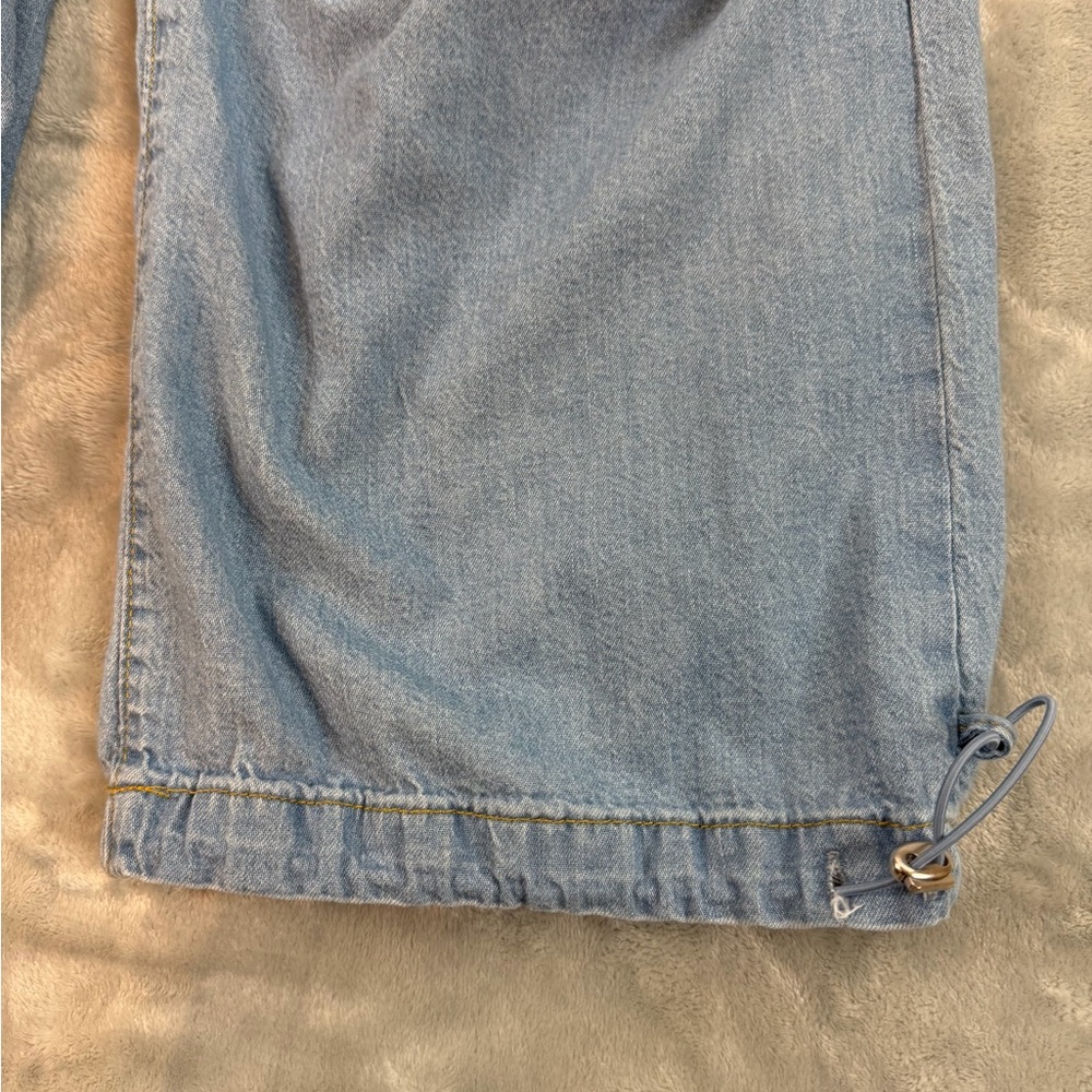 GAP Wide Baggy Mid Rise Jeans Women's 6 | 28 Blue With Toggle Bottom - Picture 8 of 10